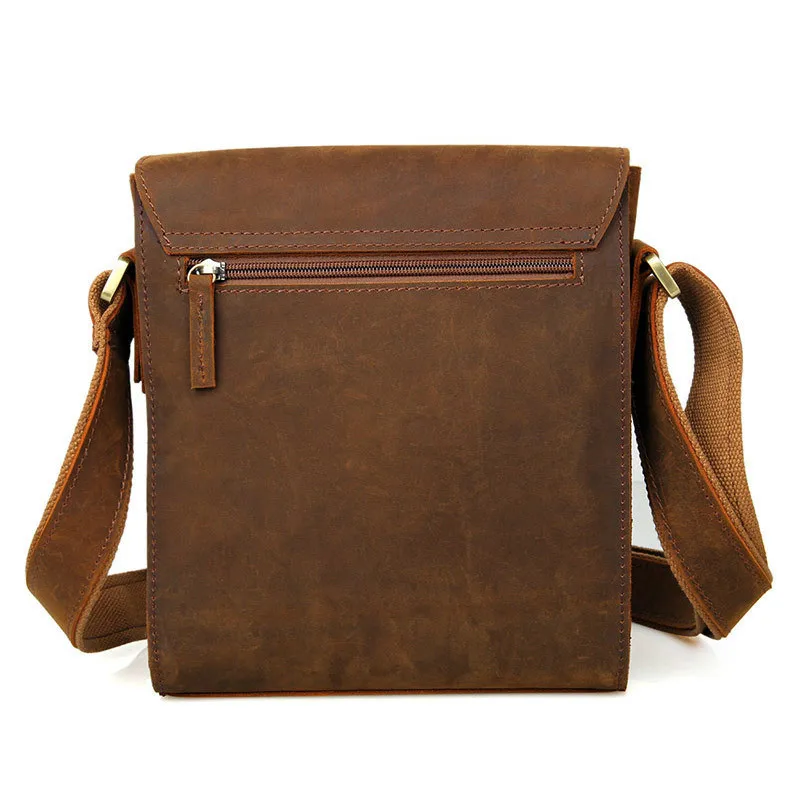 Imagem -04 - Genodern-bolsa Mensageiro de Couro Genuíno para Homens Bolsas de Ombro Casuais Estilinete Transversal Cavalo Louco