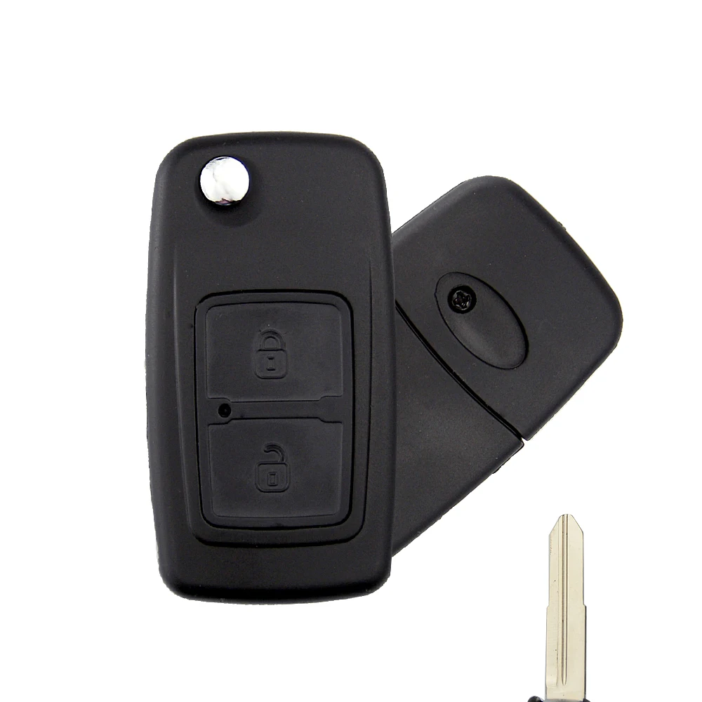 OkeyTech 2Buttons Flip Folding Remote Car Key Shell Case Fob  For CHERY TIGGO A1 E5 A5 FULWIN COWIN EASTER Key Cover Uncut Blade