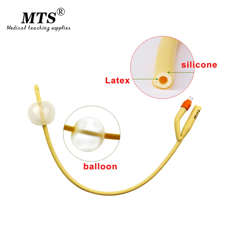 Catetere di Foley in lattice a 2 vie sterilizzazione medica rivestita in Silicone catetere uretrale a palloncino urinario FR6 - FR30