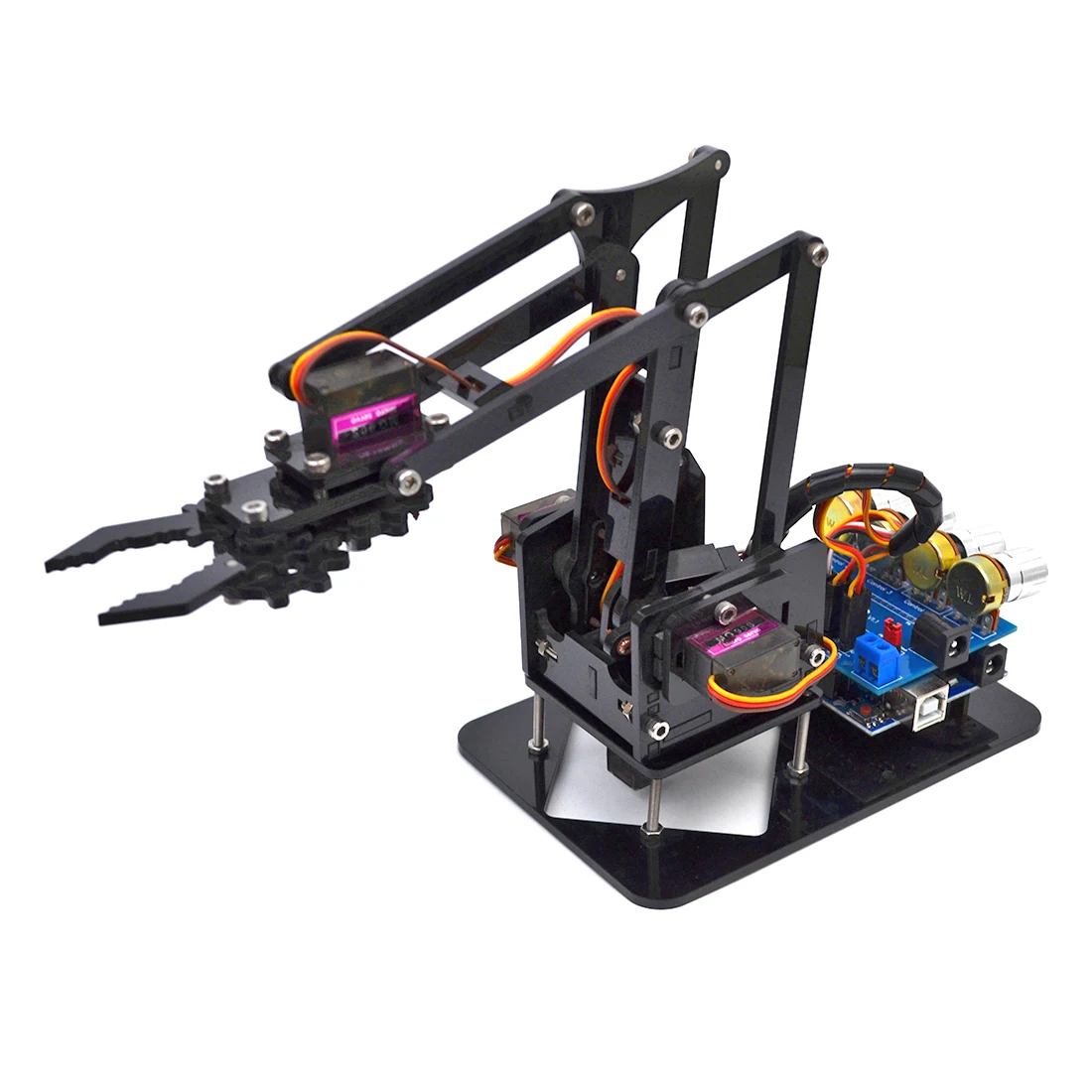 Official iSmaring DIY 4DOF Acrylic Robot Arm with Robotic Claw with Arduino Kit Mechanical Grab Manipulator Diy Tracked Crawler