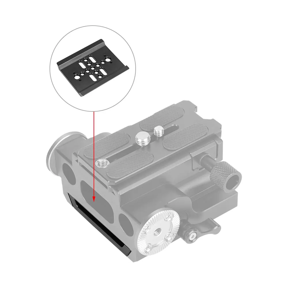 KIMRIG Lightweight 80mm ARRI Dovetail Plate WIth 1/4’’-20 And 3/8’’-16 Threaded Holes Tripod Fluid Head DSLR Camera Accessories