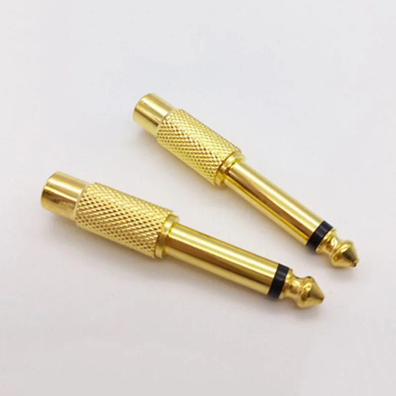2pcs Gold 6.35mm 1/4