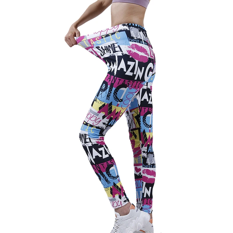 YRRETY Sexy Frauen Legging Blume Druck Muster Fitness Mode Schlanke Hohe Taille Spandex Ankle-Länge Schmetterling Pfingstrose Hosen