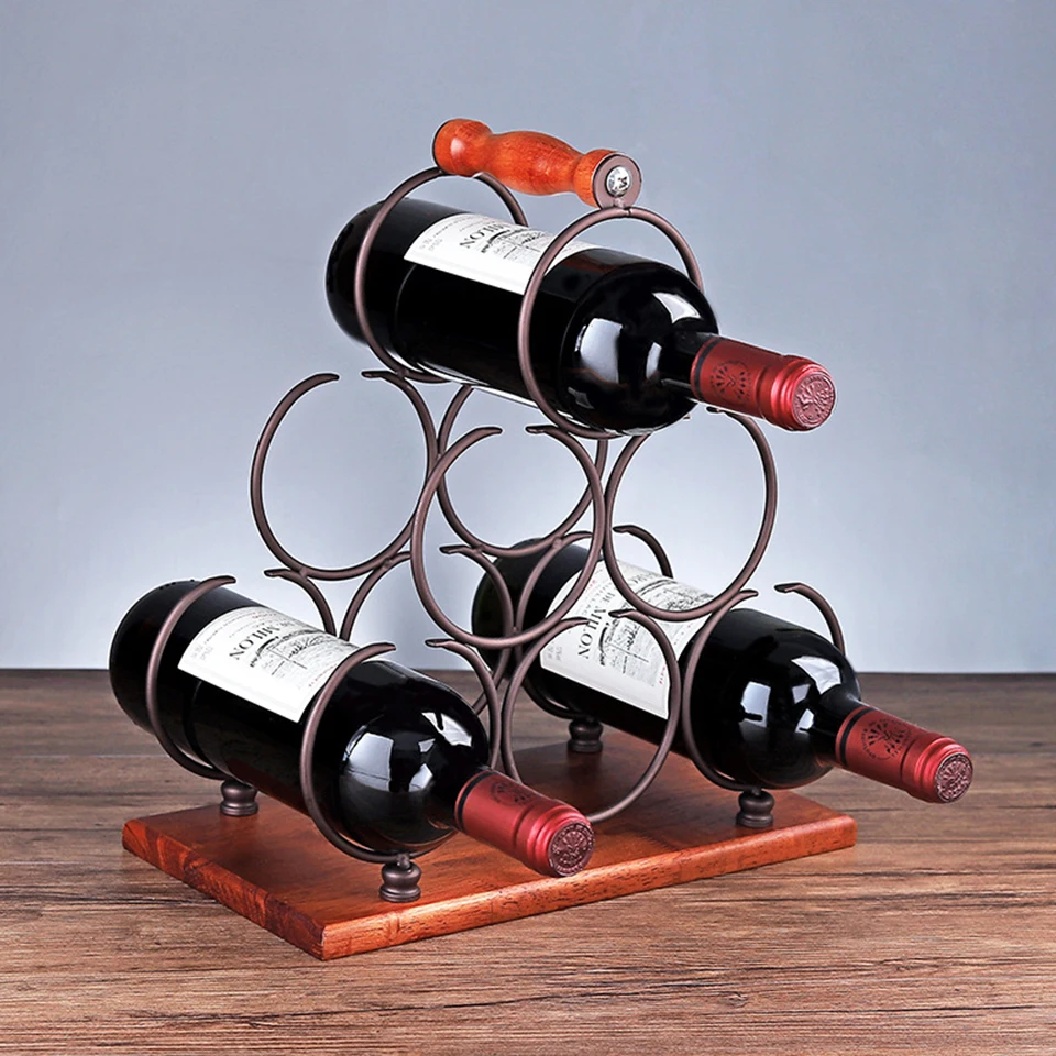 

8 Slots Foldable Wine Rack Metal Wine Bottle Holder Wine Shelves Holds 8 Wine Bottles JJ013