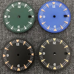 New 32mm Black/Green/Blue/Green Luminous Aseptic Dial For NH35 Movement