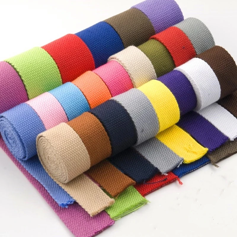 50Yards-46Meters 25mm 1.2KG Quality Colorful Ribbon Thicken Polyester Cotton Webbing Backpack Sewing Bag Belt Accessories NEW