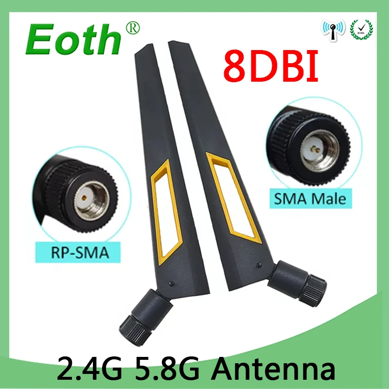 

2.4GHz 5.8Ghz Antenna real 8dBi RP-SMA SMA MALE Connector Dual Band wifi Antena 2.4G 5.8G SMA female wireless router 2.4 5.8 ghz