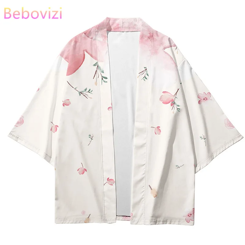 Japanese Streetwear Cardigan Women Men Harajuku Haori Kimono Cosplay Top Shirts Beach Yukata Tao Robe Plus Size XXXL 6XL 5XL 4XL