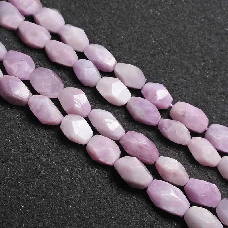 10x16mm Natural Face smooth irregular oval Kunzite Stone Beads For DIY necklace bracelet jewelry making 15 