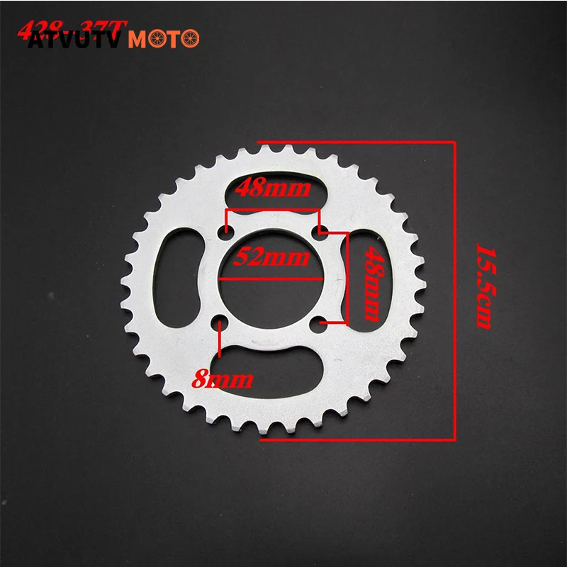 428 37T 48T Tooth 52mm Rear Chain Sprocket For Chinese ATV Quad Pit Dirt Bike Motorcycle Motor Moped