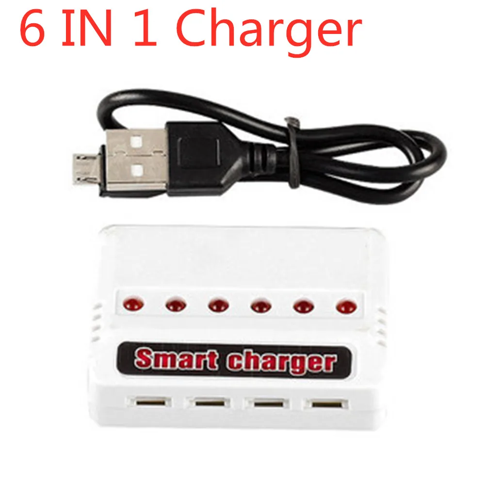 3.7V 380mAh LiPo แบตเตอรี่และ 6 IN1 Charger สำหรับ Hubsan X4 H107 H107L H107D JD385 JD388 RC อะไหล่เฮลิคอปเตอร์ 752035 แบตเตอรี่