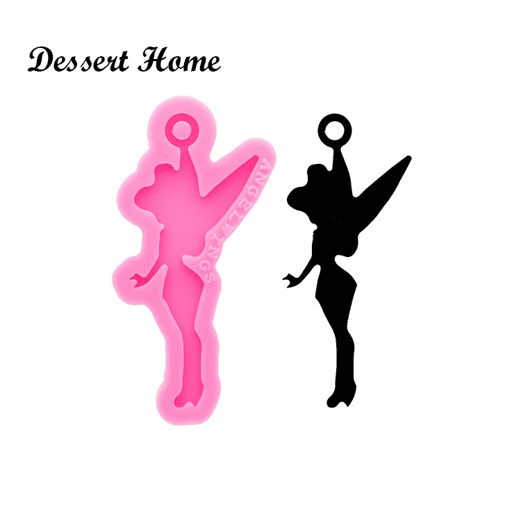 DY0670 Bright Flower Fairy Resin Craft for Keychain, Chocolate Silicone Molds, DIY Epoxy Jewellery Making