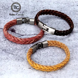 Vintage Unisex plecione skórzane bransoletki mężczyźni prawdziwej skóry bransoletki kobiety pulseras masculina proste biżuteria hurtowych nowy