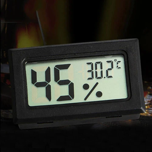 Portable Mini Digital LCD Indoor Humidity Meter Temperature Sensor Humidity Meter Sensor Fridge Thermometer Hygrometer Black