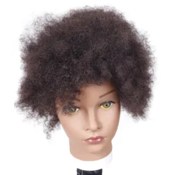 QP hair trainghead 100% Real Hair Mannequin Head Training Head cosmetologia Manikin Practice Head testa di bambola con morsetto femmina