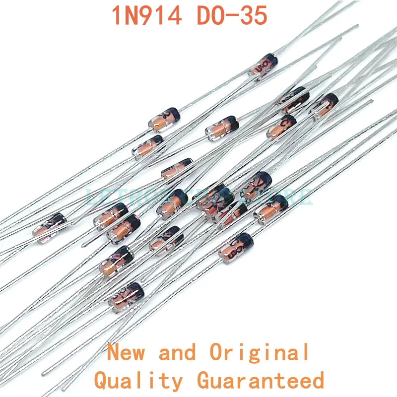 100PCS 1N914 200mA 100V DO-35 IN914 Small Signal Fast Switching Diodes Axial