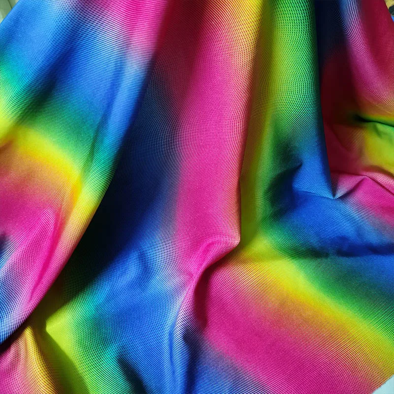 Good,Coloured Rainbow Stripes Printing,Swimming Suits Fabric,4 Ways Elastic Knit Spandex/cotton Fabric,Diy,Sewing Swimsuit Dress