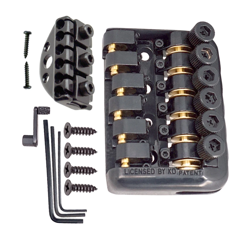 A Set 6 String Fixed Bridge With Wrench Lock Nut Screws For Headless Electric Guitar Parts