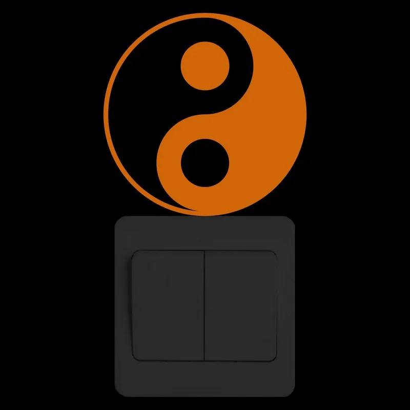 Yin and Yang Gossip-ملصق مفتاح توهج ، ملصق على الطراز الصيني ، لوحة جدارية ، للكمبيوتر المحمول ، السيارة ، المنزل ، DIY