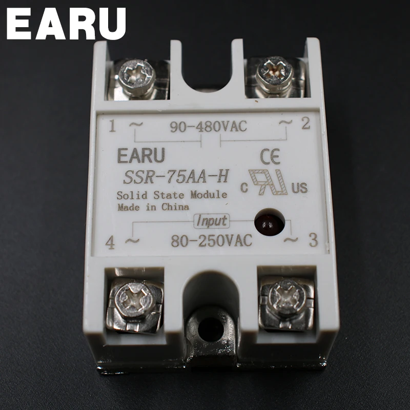 Solid State Relay SSR-75AA-H 75A 80-250V AC TO 90-480V AC SSR 75AA-H relay solid state Resistance Regulator