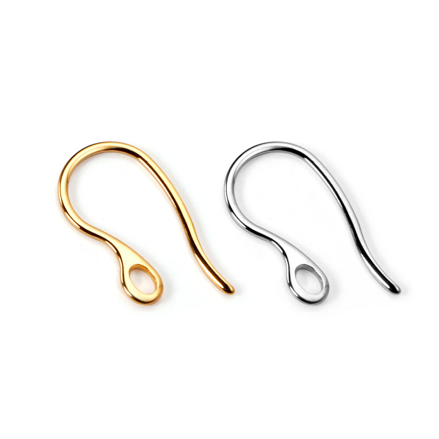 

ASON 100Pcs/Lot Fashion Earring Ear Hook Stainless Steel Gold Color Wholesale Hooks Earwires For DIY Jewelry Making Finding