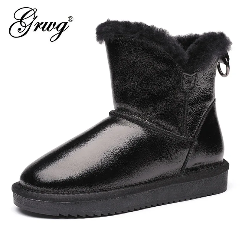 

100% Genuine Leather Nature Wool Snow Boots Women Top Quality Australia Winter Boots For Ladies Warm Botas Mujer