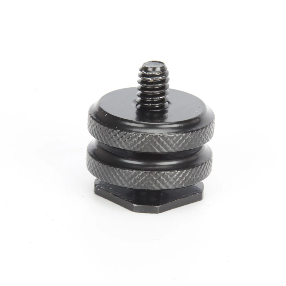 Metalowy uchwyt gorącej stopki do 1/4 cala Adapter śrubowy z podwójną warstwą na głowica kamery mikrofon uchwyt mocujący