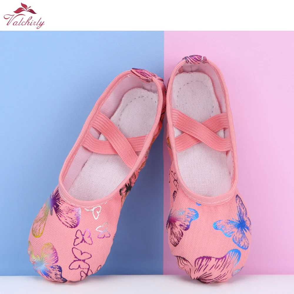 New Canvas Kids Ballet Dance  Pointe Shoes Yoga Gym Women  Sneakers Girls Ballet Slippers Butterfly Shoes for Children