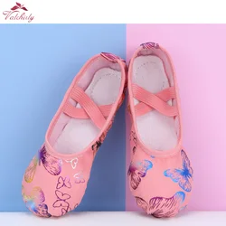 New Canvas Kids Ballet Dance  Pointe Shoes Yoga Gym Women  Sneakers Girls Ballet Slippers Butterfly Shoes for Children