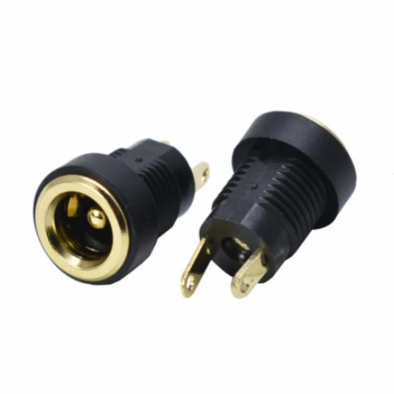 10 sztuk DC022B pozłacane gniazdo zasilania DC gniazdo żeńskie złącze 5.5x2.1mm przejściówka adapter mocowanie panelu 2 typy zacisków — zdjęcie 4