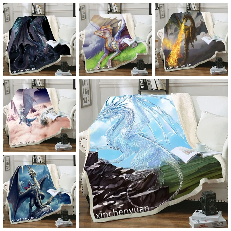 

Плюшевое Флисовое одеяло phechion Dragon Art с 3D принтом, модные одеяла для взрослых, одеяло для дома и офиса, повседневное одеяло для детей и девочек B12