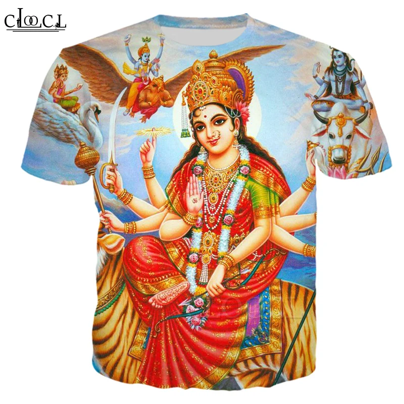 CLOOCL Indian Goddess 3D Print Mens Women T Shirt Harajuku Fashion Short Sleeve Shirt Summer Hot Selling Unisex All-match Tops