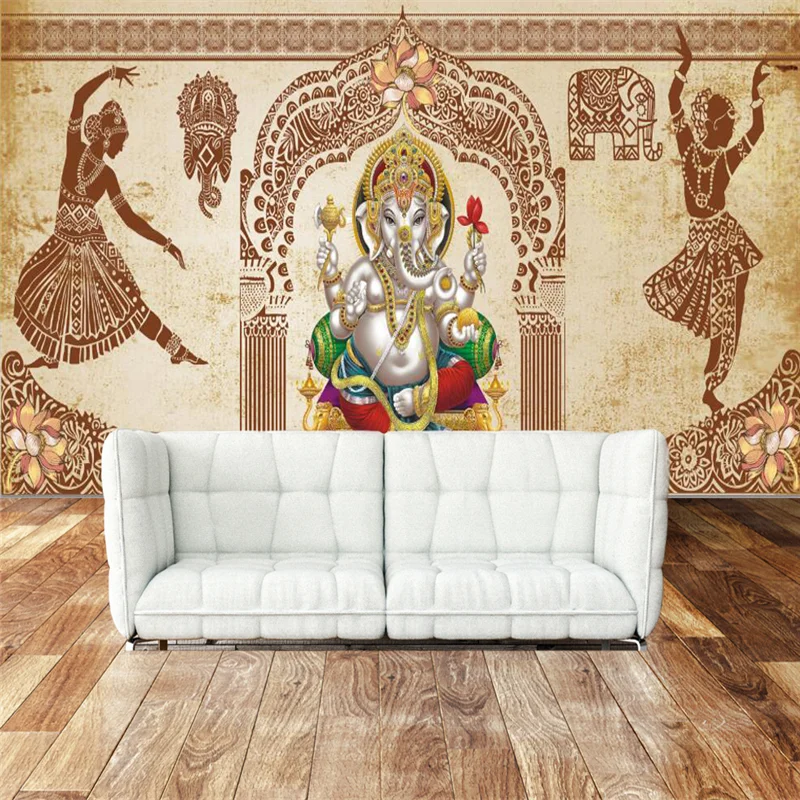 beibehang custom papel de pared 3D bedroom decor Retro nostalgic indian yoga studio wallpaper background wall papers home decor