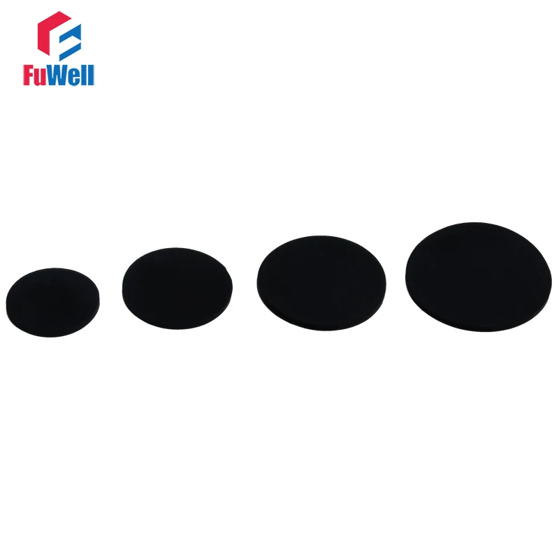 5pcs Flat Gasket Ring Black FKM Cushion Solid Plain Sealing Rubber Ring Gasket 10mm~50mm OD Flat Gasket Ring Washer