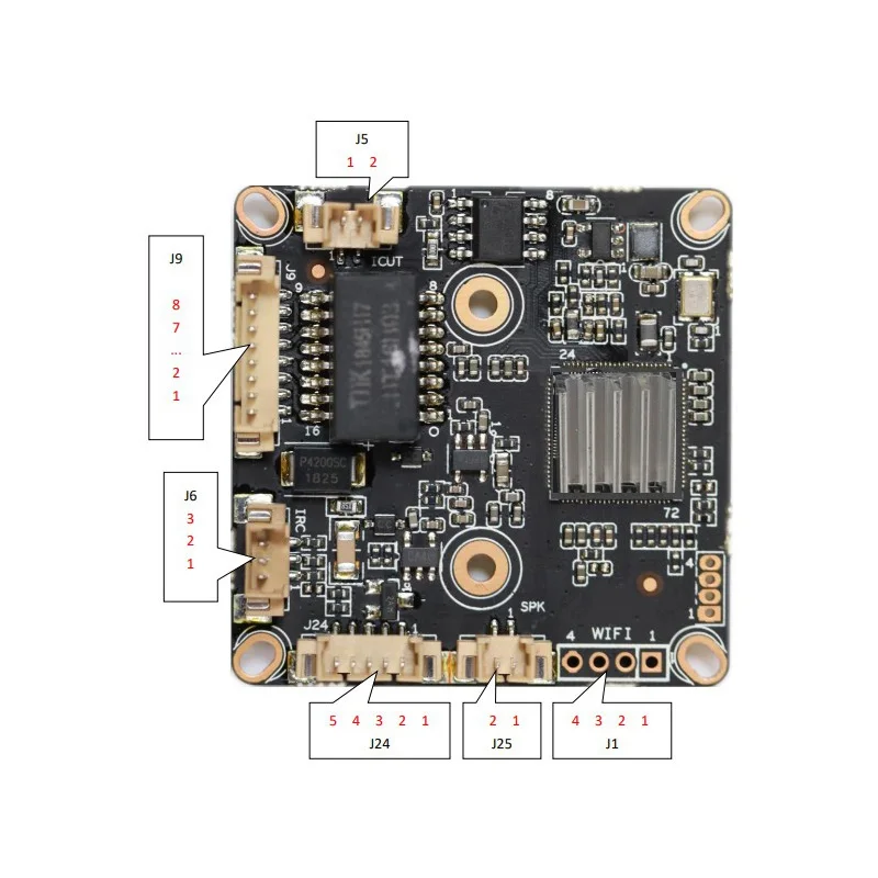 IVG-85X50PYA-S 5MP IP Camera Module Board AI XM550AI SONY IMX335 H.265 5.0M Black Light Illumination Security