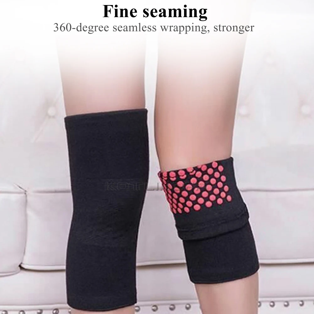 2PCS Self Heating Support Knee Pad Knee Brace Warm for Arthritis Joint Pain Relief Injury Recovery Belt Knee Massager Leg Warmer