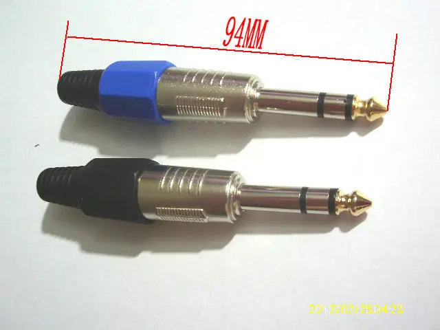

50 pcs 6.35mm Stereo Audio Plug Head Gold Plated New