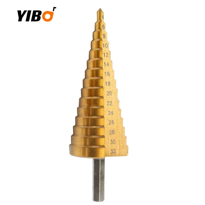 3Pcs/Set Titanium Drill Bit Drilling Tools 4-12mm 4-20mm 4-32mm Metal High Speed Steel Wood Hole Cutter Cone Drill