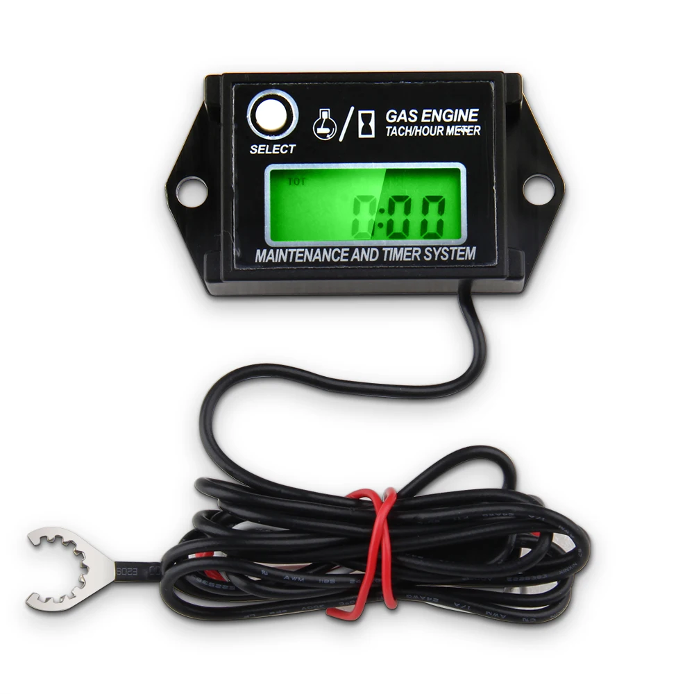 Digital Tiny Tachometer Tach Hour Gauge Meter Job Timer Resettable Maintenace Alert RPM Counter for Chainsaws Boats ATV