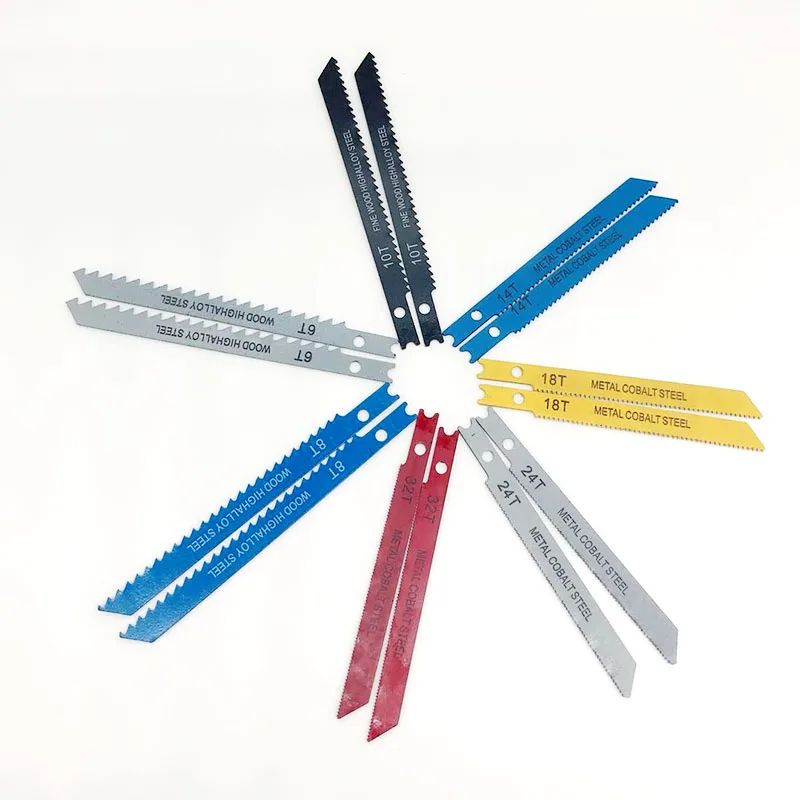 14pcs U-shank Jig saw Blade Set Assorted Metal Steel Jigsaw Blade Fitting For Plastic Wood Cutting Tools