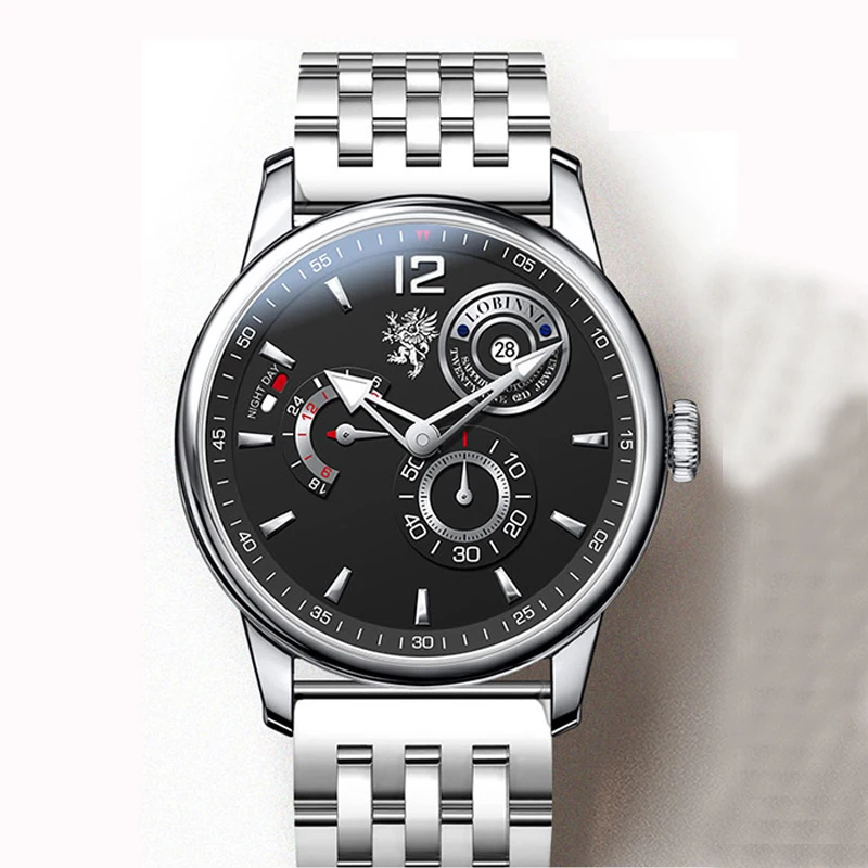 LOBINNI 316L Stainless steel Men's Mechanical Watch Seagull Movement Automatic Men Watches Sapphire Glass Waterproof Watches