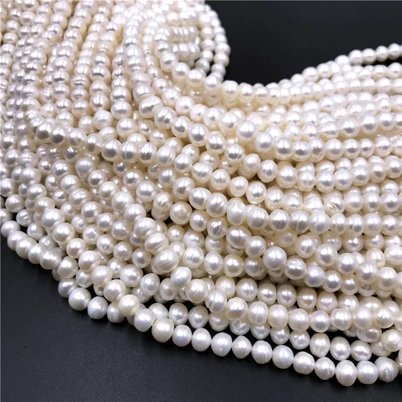 Cuentas de perlas naturales reales, cuentas de perlas de agua dulce, perlas sueltas barrocas para bricolaje, artesanía, pulsera, collar, fabricación de joyas, hebra de 14"
