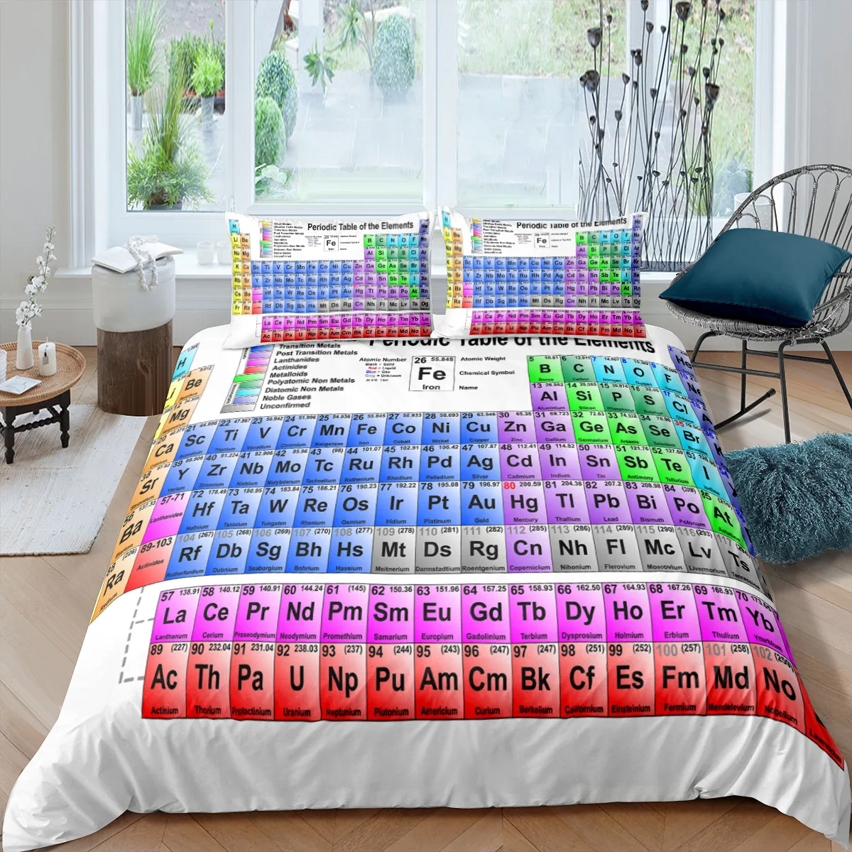 Home Textiles Luxury Periodic Table of Elements Duvet Cover Set 2/3 Pcs Pillowcase Bedding Set AU/EU/UK/US Queen and King Size