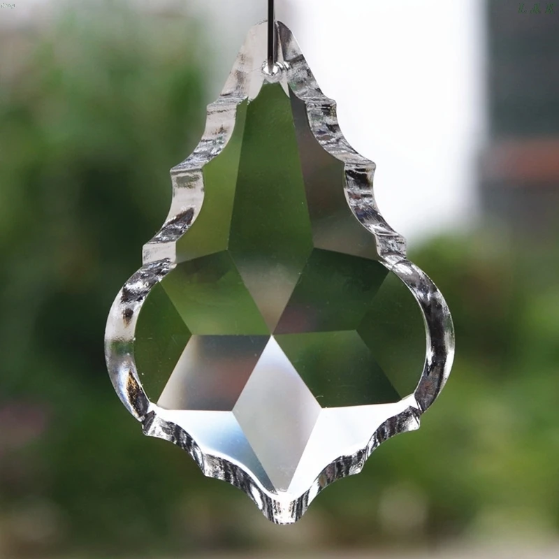 Trasparente Lampadario di Cristalli di Vetro Lampada Prismi Parti Hanging Gocce Pendenti con Gemme E Perle 38 Millimetri L29K
