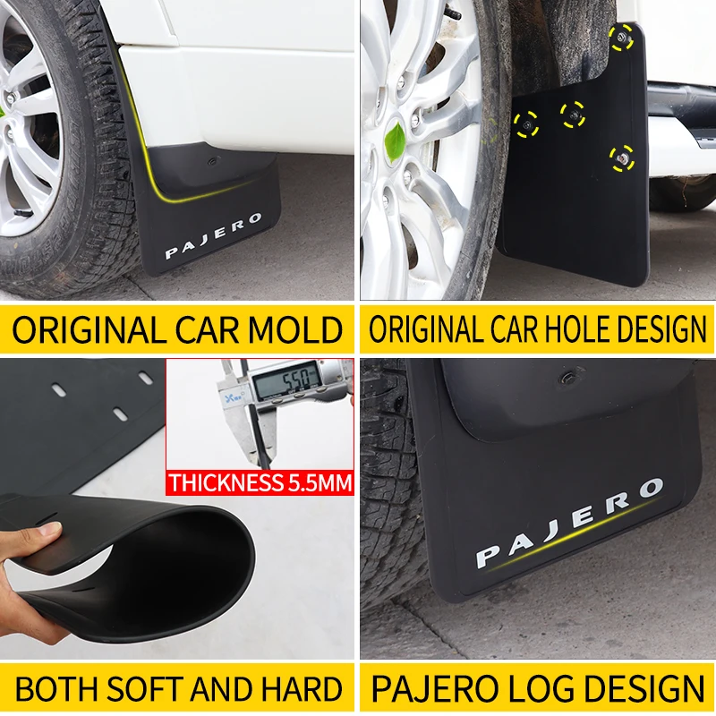 Mudflaps For Mitsubishi Pajero Fender V93 V97 Mud Flap Guards Pajero Mudguard Fenders Car Modification Accessories