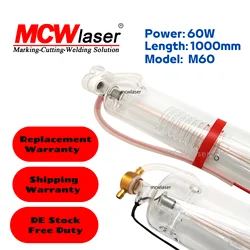 Tubo Laser CO2 MCWlaser 60W 80W per macchina da taglio per incisione Laser CO2 spedizione dall'europa e duty free