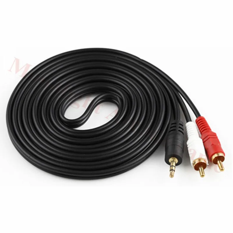 Mini 3.5mm Plug Jack To 2 RCA Male OFC AUDIO/VIDEO Music Stereo Audio Adaptor Cable KABEL Cord AUX For MP3 TV SPEAKERS 1.5m Long