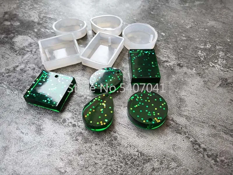 Popular5PCS/LOT DIY Silicone Jewelry Tools For Making Pendant Resin Casting Mould Handcraft Tool