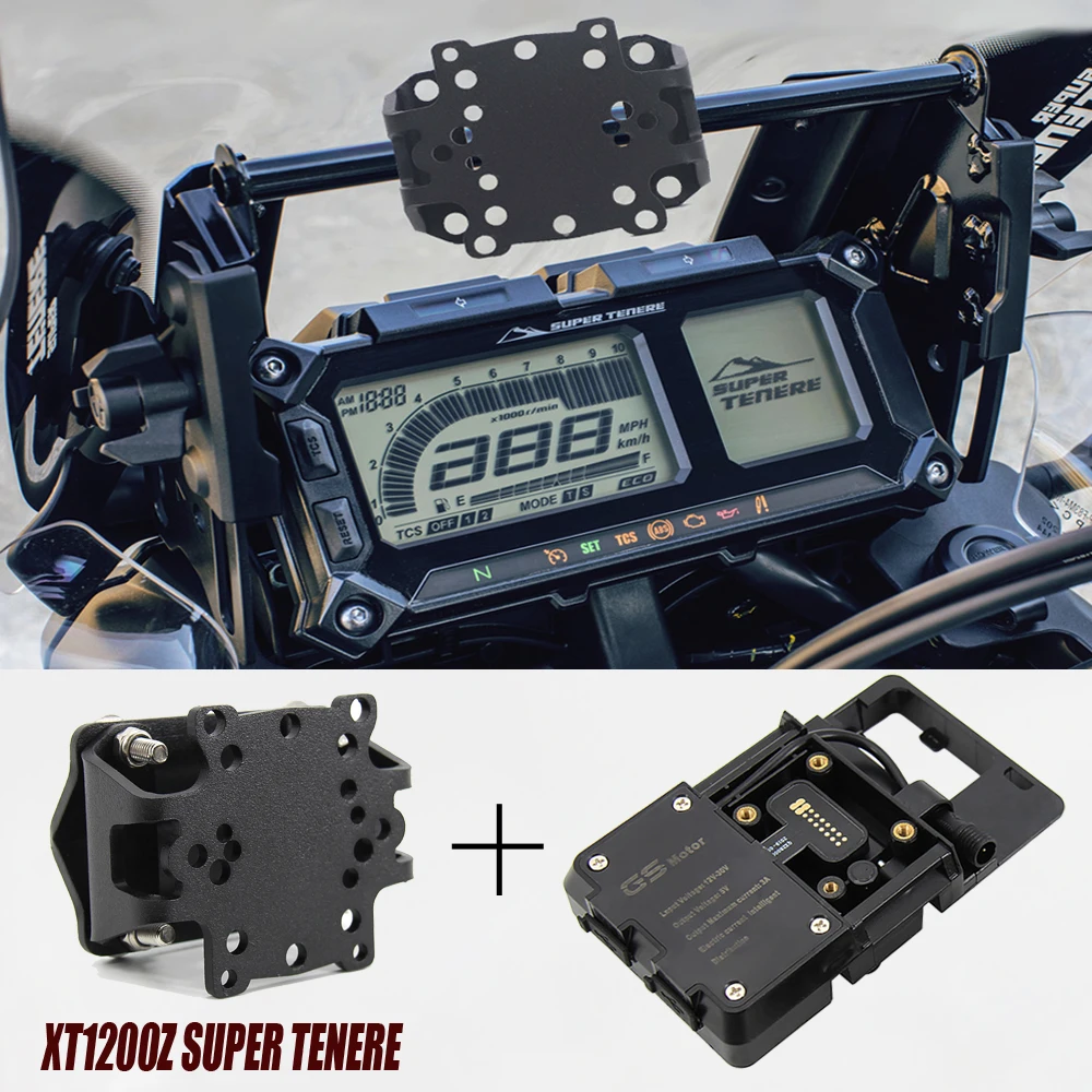 Support de navigation GPS USB pour téléphone portable, accessoires moto pour YAMAHA Countunder Z XT 1200 Z Super Tenere 2017-2020