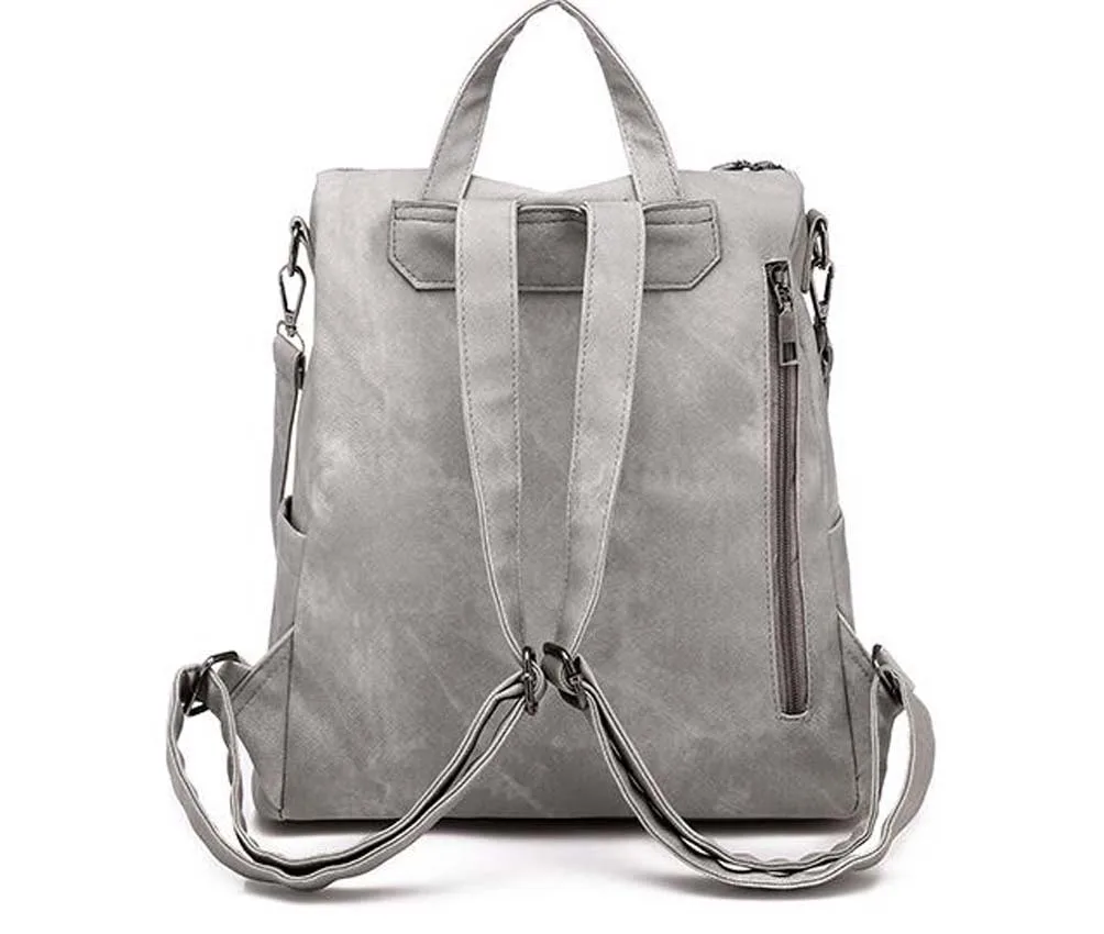 Wholesale New Hot Sale Fashion Style Soft Leather Solid Backpack Men Women's High Capacity Shoulder Bags Outdoor Travel Bag